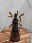 Vintage  Wood Windmill Bookends Read