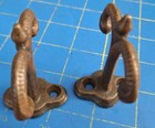 Antique Vintage Cast Metal Ceiling Double Hooks Tea Cup Holders Set Of 2
