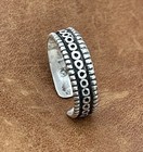 Vintage Triable Design 5mm Wide Sterling 925 Toe Ring Size 5 Adjustable
