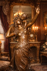 Bronze Sculpture Auguste Moreau Large 19th C French Signed Putti Statue