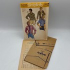 Simplicity 5325 Sewing Pattern Men Size 14 5 Yellow 1970s Vintage Shirt Set