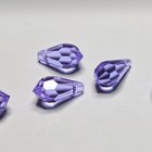 Vintage Neodymium Glass Beads Faceted Drops 11x5mm Color Changing Austrian 6pcs