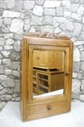Antique Wooden French Wall Cabinet Medicine Cabinet Cupboard In Oak Wood