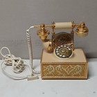 Vintage Art Deco -tel French Victorian Style Rotary Dial Phone Ivory Gold Color