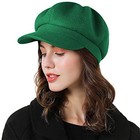  Women Beret Newsboy Hat French Wool Cap Classic Autumn Spring One Size Green