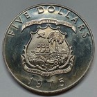1975 Liberia 5 Dollars Silver Low Mintage - Coin  c-013