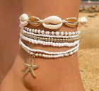 Ankle Bracelet Women Multi Color Gold 7 Anklets Seed Beads Beaded Anklet