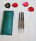 Dart World Set 3 Brass Steel Tip Dyno Darts 318 K W  Holder Pouch-united Kingdom