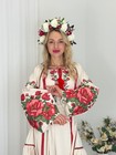 Custom Ukrainian Embroidered Dress Vyshyvanka Linen Maxi Handmade Floral