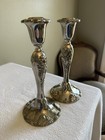 Vintage Godinger Pair Of Silver Plated Candlesticks 8   
