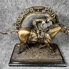  rare Vintage 2016 Delaware Park Bronze   Marble Horse Statue