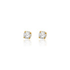 14k Solid Yellow Gold 2mm Cz Stud Earrings