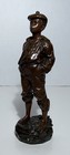 Antique Whistling Boy French Bronze Statue Mousse Siffleur Signed Scezeblewski