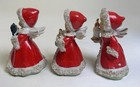 Vintage Lefton Christmas Trio Of Angel Bells With Spaghetti Trim Set Of 3 Read