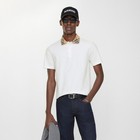 Burberry Men s Check Collar Cotton Polo Shirt Chalk White Brand New With Tags