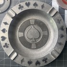 Wilton Armetale Vintage Pewter Let The Card Games Begin Ashtray And Coasters