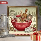 Christmas Bowl Gingerbread Man Utensils Wooden Sign Farmhouse Kitchen Decor Gift