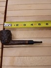 Vintage Rusticated Briar Estate Tobacco Pipe     Deep Carved Finish With Flat Stem