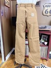 Carhartt Wu1306 Men s Beige Cotton Canvas Work Pants Made In The Usa  32x34 