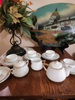 Porcelain Miniature Tea Set Gold Trim Vintage Meito China Tea Set