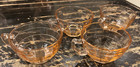 Set Of 4 - Vintage Anchor Hocking Pink Block Optic Cup Tea Coffee Cups