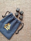 Viking Rune Set Cubs Of Black Stone Elder Futhark Divination Gemstone In Bag