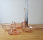 Vintage Pink Depression Glass Lot- 6 Pieces For Your Collection