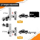 For Ford F-150 F-250 F-350   2  Receiver 8  Drop   Rise Dual Ball Mount Trailer