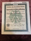 1922   anleihe Des Deutschen Reich german Reich Government Loan Bond Certificate