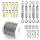 100  Guy Wire Rope Kit Trellis Wire Turnbuckles Cable Wire Stainless Steel Cable