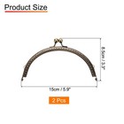 2pcs Metal Purse Frame 5 9  Retro Arch Kiss Lock Clasp Frame Embossed bronze