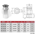 Male Straight  3 8  Tube Od X 1 4  Npt Thread Push To Connect Tube Fitting 5pcs