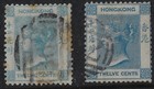 Hong Kong  Qv 12c Deep Blue Scott 15b  Sg 12b  Wmk Cc  Used   Cv  16   a5055b