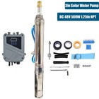 3  500w Solar Pump Submersible Pump Bore Dc 48v Deep Well Pump   Mppt Controller