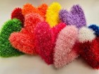 100 handmade Dish Scrubber Crochet Heart Design Dishwash Scrubbies 3 Set
