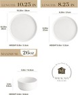 12 Pieces Porcelain Dinnerware Set  Modern White Dish Set For 4  Premium Plates