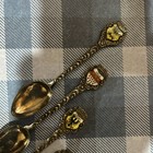 Vintage German Silvertone Souvenir Spoons Lot Of 5