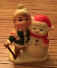 Vintage Christmas Ornaments Set Of 2 Hong Kong Santa Tree Boy Snowman Guc