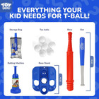 Tball Set For Kids 3-5   5-8 - Toddler Baseball Tee And Bat Set With Ball Launch