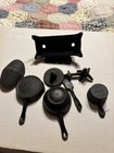Vintage Cast Iron Miniature Cook Scale W  Pots  Pans   A Shovel  All Cast Iron