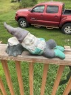 Antique Vintage Cast Iron Gnome Sleeping Tree Stump Extremely Rare