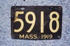 1919 Massachusetts License Plate