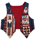 Uncle Sam Usa Childrens Handcrafted Reversible Novelty Vest Size Xs Blue Cotton