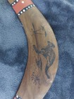 17    Vintage Australian Aboriginal Wood Boomerang Hand Painted Kangaroo   Design