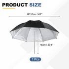 43 Inch Dia Photography Umbrella Lighting With Silver Inner  Black
