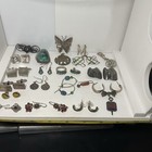 Vintage Sterling Silver  Lot   Antique Brooch  Earring    More Gemstone 153 Gr