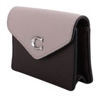 Coach Women s Leather Tammie Card Case In Colorblock Cranberry Multi C6890