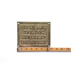 Vintage Solid Brass  never Mind The Dog  Beware Of Owner  Plaque Sign