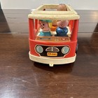 Fisher-price Little People Vintage 1971 Mini Bus Fp-141 Red W  4 Figures