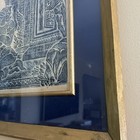 1960s Vintage Thailand Thai Temple Rubbings Blue